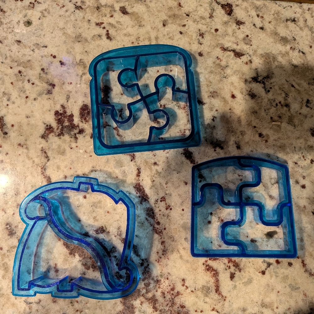 Lot Of 3 Sandwich Cutters Shapes Packed Lunch